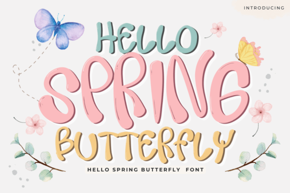 Hello Spring Butterfly Font