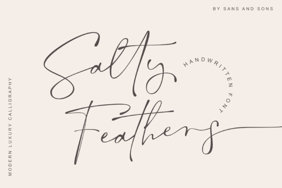 Salty Feathers: Elegant Handwritten Charm