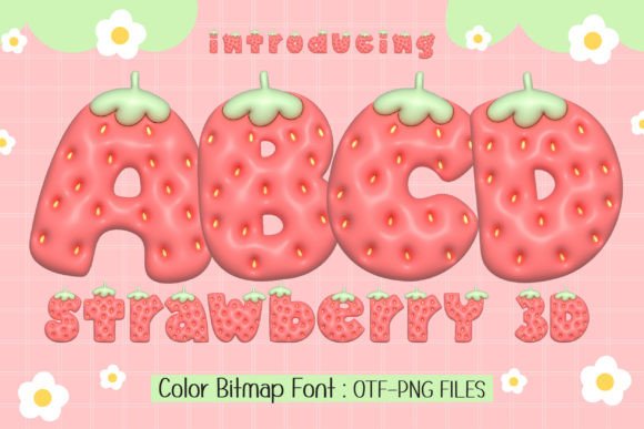 Strawberry 3D: A Whimsical, Versatile Font for Playful Design Across Ages and Applications